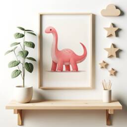 Kids Dinosaur Poster Set - 3 Prints - Nursery, Bedroom Wall Art Watercolour Dino Decor Childrens Kid Playroom Artwork Print - thumbnail 3