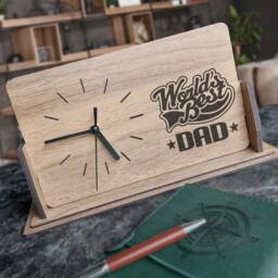 Custom Wooden Desk Clock, Bestdad Gift For Dad, Grandpa, Father's Day