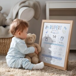 New Baby Gift - On The Day You Were Born Personalised Keepsake Print For Boy Or Girl Birth Details Christening - thumbnail 3