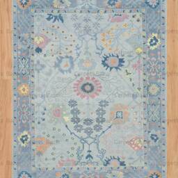 Ice Gray Oushak Rug, Handknotted Wool, Modern Fine Woolstyle Ar_3703 - thumbnail 2