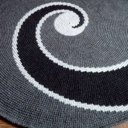 Handmade Wool Round Rug - Modern Scandinavian Style Carpet - thumbnail 3