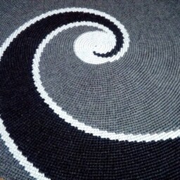 Handmade Wool Round Rug - Modern Scandinavian Style Carpet - thumbnail 2