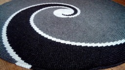 Handmade Wool Round Rug - Modern Scandinavian Style Carpet - thumbnail 1