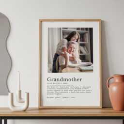 Grandmother Definition Print - Personalised Grandma Gift, Nana Photo Wall Art, Family Quote - thumbnail 3
