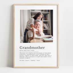 Grandmother Definition Print - Personalised Grandma Gift, Nana Photo Wall Art, Family Quote - thumbnail 1