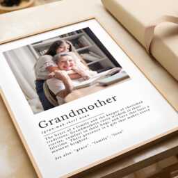 Grandmother Definition Print - Personalised Grandma Gift, Nana Photo Wall Art, Family Quote - thumbnail 2