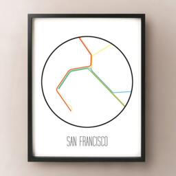 San Francisco Bay Area - Minimalist Metro Subway Art Print Bart - thumbnail 2