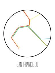 San Francisco Bay Area - Minimalist Metro Subway Art Print Bart - thumbnail 3
