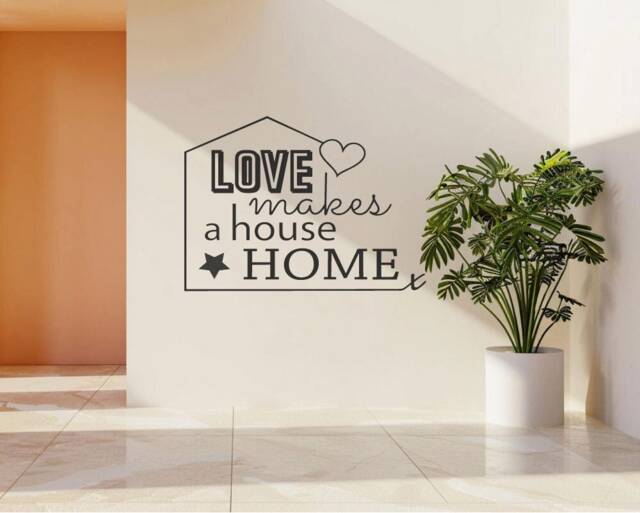Love Makes A House Home Wall Sticker, Livingroom Love Art, Living Room Decor, Stickers, Decals - image 1