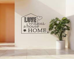 Love Makes A House Home Wall Sticker, Livingroom Love Art, Living Room Decor, Stickers, Decals - thumbnail 1