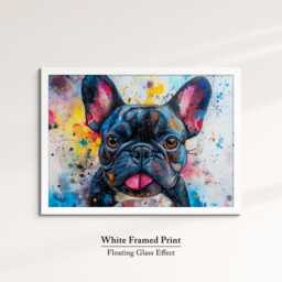 French Bulldog Drinking Wine Dog Pet Abstract Oil Painting Framed Poster Print - Canvas Wall Art Living Home Decor Interior Gift - thumbnail 3