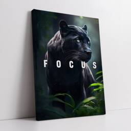 Focus Panther Quote Animal Motivational Inspirational, Framed Canvas Wall Art Poster Print, Home Office & Room Decor, Gift Idea - thumbnail 3