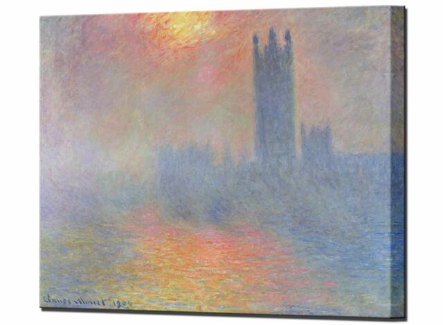 Claude Monet, Houses Parliament London Fog, Prints Canvas Print Wall Decor Art Interior Design, Ready To Hang, Home - image 1