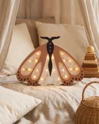 Wooden Butterfly Lamp For Kids Handmade Nursery Night Light Wall Baby Girl Room Decor Shower Gift Boho First Birthday Bedside Led - thumbnail 1
