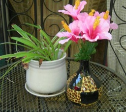 Custom Exotic Leopard Print/Mirror Black Vase, Short, Round Bottle Cheetah Print, Animal Print Ceramic Hand Painted Vase - thumbnail 3
