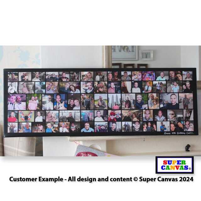 Happy Birthday Any Age Mum Dad Wife Husband Son Sister Brother Friend Party Picture Photo Collage Board Framed Canvas Print Gift - image 1