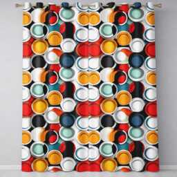 Abstract 3D Circular Layers Soft Gradient Modern Pattern Seamless Readymade Eyelet Ring Top Thermal 100% Blackout Curtains - thumbnail 2