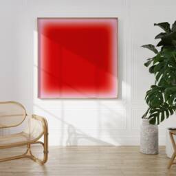 Red Gradient Art, Canvas, Large Abstract Modern Wall Trendy Aura Decor, Bright Colorful Home Decor - thumbnail 2