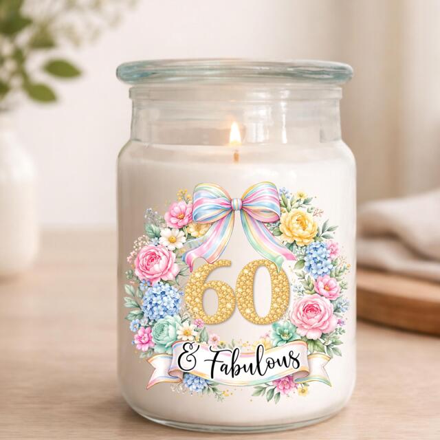 Floral Milestone Birthday Candle, Custom Age Gift For Her - image 1