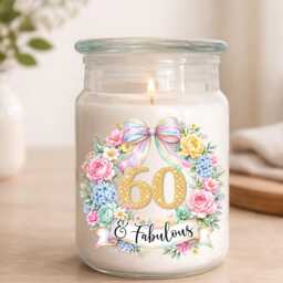 Floral Milestone Birthday Candle, Custom Age Gift For Her - thumbnail 4