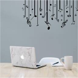 Hanging Note's Vinyl Wall Art, Decal, Sticker, Transfer, Mural, Removable, Decoration, Rent Friendly, Interior, Exterior, - 0793