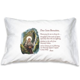 st. Bernadette Prayer Pillowcase, Catholic Saints Pillow Case Gifts For Kids & Godchildren Birthdays, First Communion Easter