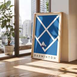 Badminton Art Print - Minimalist Sports Wall Bold Geometric Poster - thumbnail 3