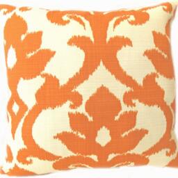 Pillow Covers Outdoor Or Indoor Custom - Orange Tangerine Rust Sienna Spice Cayenne Ivory 16x16, 18x18 Modern Ikat Geometric - thumbnail 4