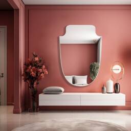 Crest Shaped Wall Mirror, Italian Shield Aesthetic Mirror Decor - Elegant Vanity By Asmiro - thumbnail 2