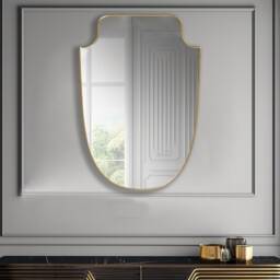Crest Shaped Wall Mirror, Italian Shield Aesthetic Mirror Decor - Elegant Vanity By Asmiro - thumbnail 3