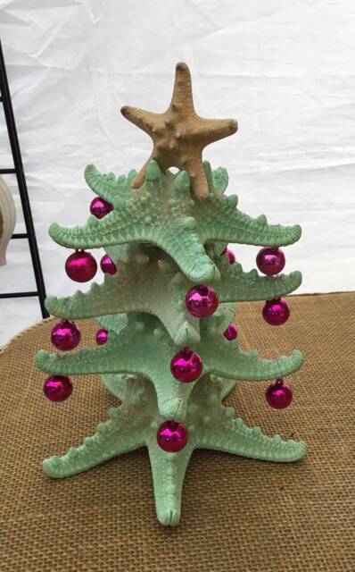 Handmade Starfish Christmas Tree I Coastal Cottage Mini