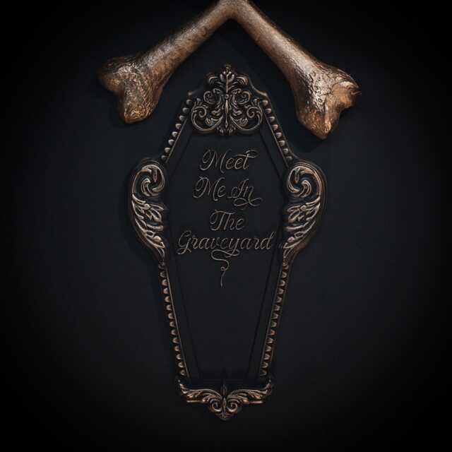 Meet Me in The Graveyard - Coffin Plaque - Gothic Home Decor Gallery Wall Blackened Teeth Ltd