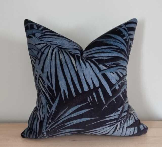 Linwood Omega Prints Butterfly Palm Lago & Velvet Cushion Cover 45x45 cm - image 1