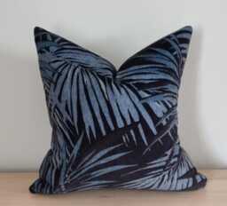 Linwood Omega Prints Butterfly Palm Lago & Velvet Cushion Cover 45x45 cm - thumbnail 1