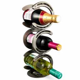 Horseshoe Wine Rack Rustic Metal Art, Western Decor - 3 Bottle