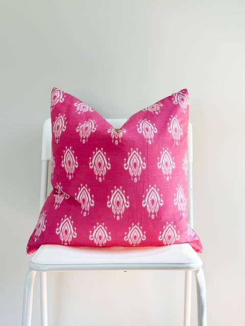 "Indian Block Print Pillow Cover Natural Dyed Batik Textile - 20"" X 20" - image 1