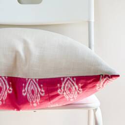 "Indian Block Print Pillow Cover Natural Dyed Batik Textile - 20"" X 20" - thumbnail 3