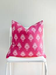 "Indian Block Print Pillow Cover Natural Dyed Batik Textile - 20"" X 20" - thumbnail 1