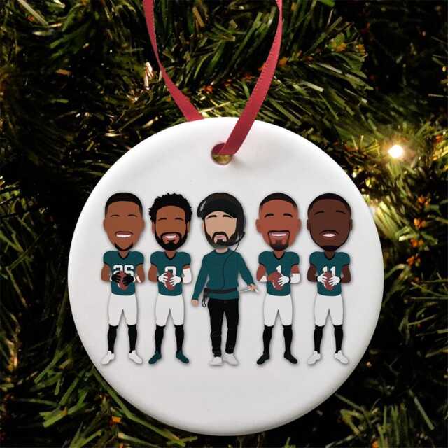 Eagles 2024-25 Christmas Tree Decoration Flat Ceramic Bauble Choice Of Design American Football Philadelphia Fans Xmas Gift Philly - image 1