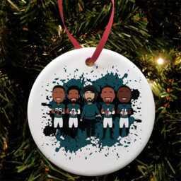 Eagles 2024-25 Christmas Tree Decoration Flat Ceramic Bauble Choice Of Design American Football Philadelphia Fans Xmas Gift Philly - thumbnail 2
