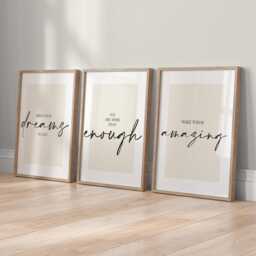 Set Of 3 Positive Quote Prints Teen Wall Art, Modern Home Decor - thumbnail 3
