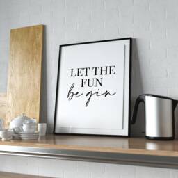 Let The Fun Be Gin - Home Decor, Print, Cute Prints, Wall Art, Kitchen, Kitchen Prints - thumbnail 3