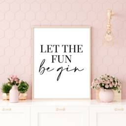 Let The Fun Be Gin - Home Decor, Print, Cute Prints, Wall Art, Kitchen, Kitchen Prints - thumbnail 2
