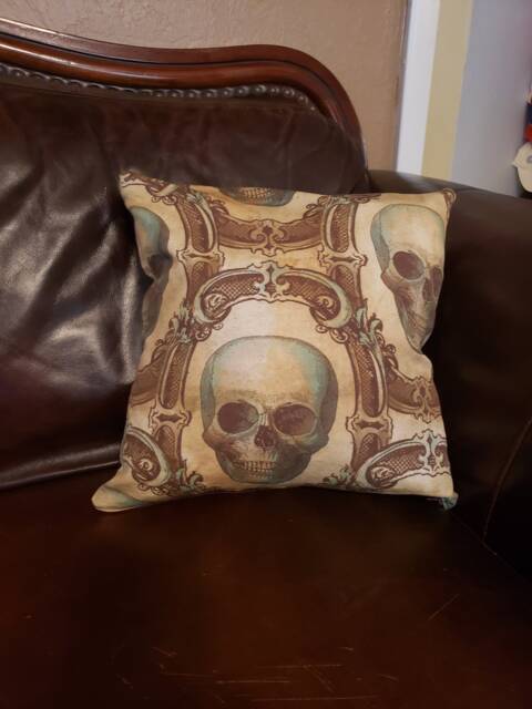 Victorian Skull Throw Pillow Cover - image 1