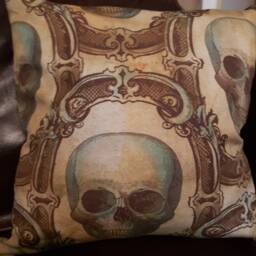 Victorian Skull Throw Pillow Cover - thumbnail 2