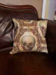 Victorian Skull Throw Pillow Cover - thumbnail 1