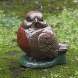 Garden Robin Bird Sculpture Concrete Ornament Outdoor Wildlife Decoration Cement Farm Animal Art Stone Figurine Bird Lover Gift - thumbnail 2