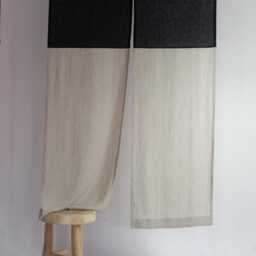 Linen Noren Curtain Black & Custom Color Japanese Door Panel - thumbnail 2
