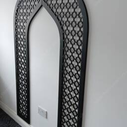 Wooden Geometric Mehraab Arch, Islamic Wall Art - thumbnail 3