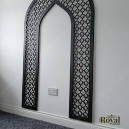 Wooden Geometric Mehraab Arch, Islamic Wall Art - thumbnail 2